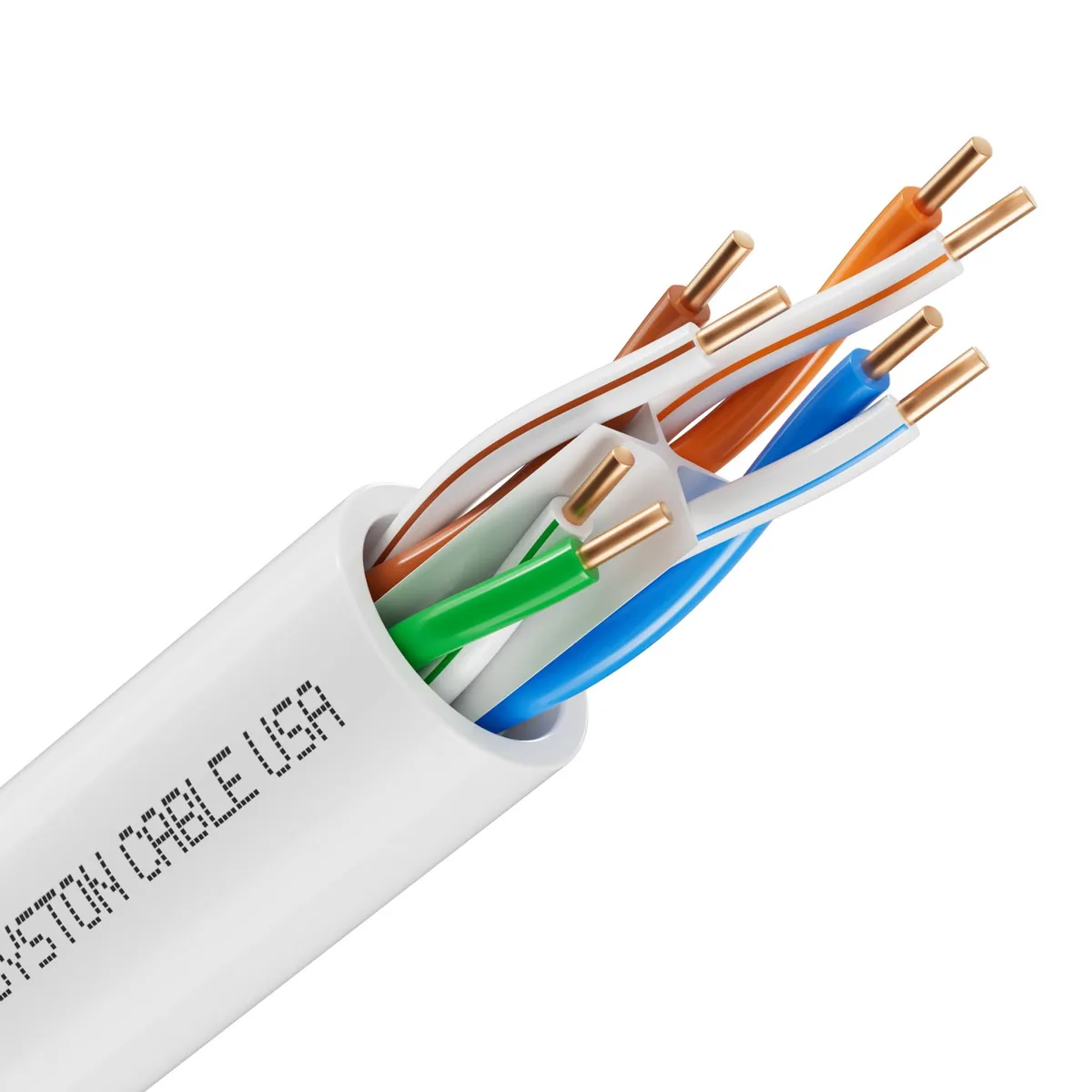 No Sew No Sew Cat6e Ethernet cable 20 ft 600 MHz 23 AWG CMR white — product photo