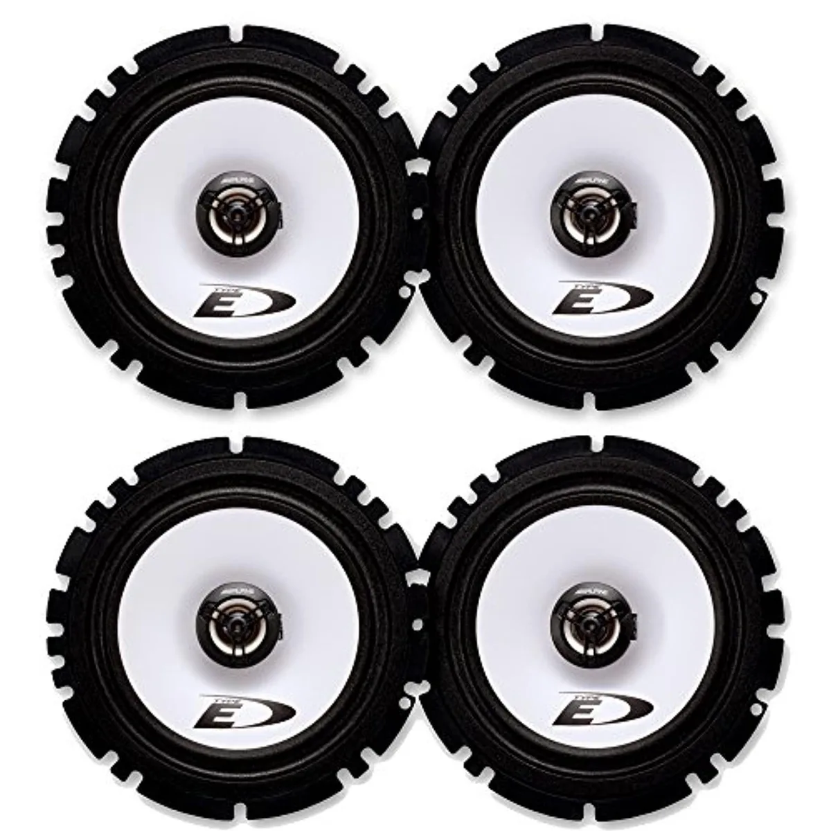 Alpine Type E 6.5 inch coaxial car speaker pair black cone silver tweeter