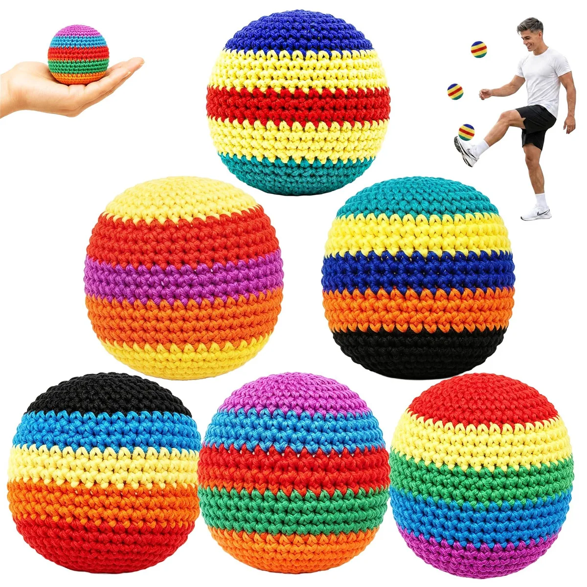  UMHWYZW Footbag0526 soccer training aid 6PCS 2.5 inches cotton — product photo