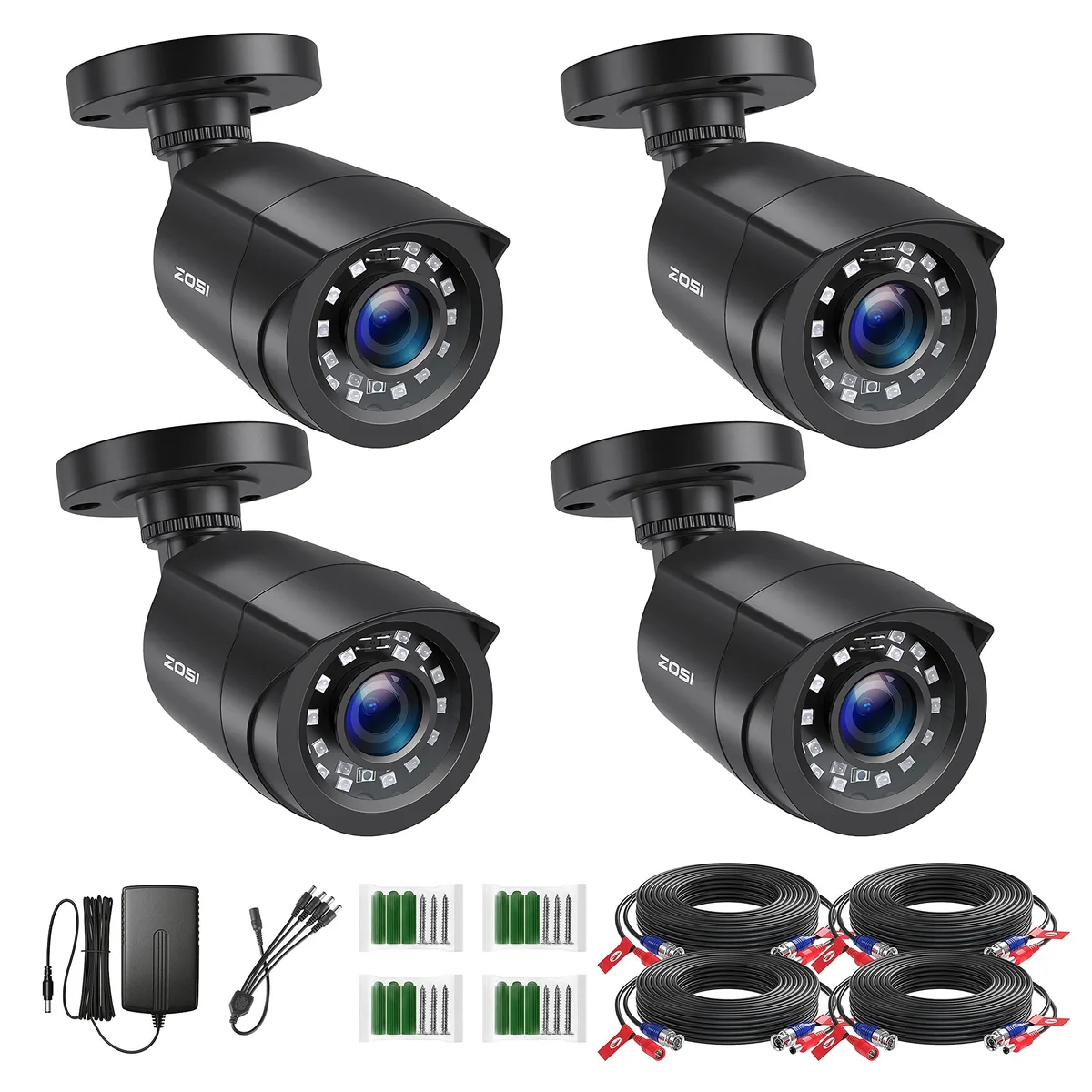  ZOSI 4AK-2112B-B-US 4-Pack 1080P HD-TVI Bullet Cameras — product photo