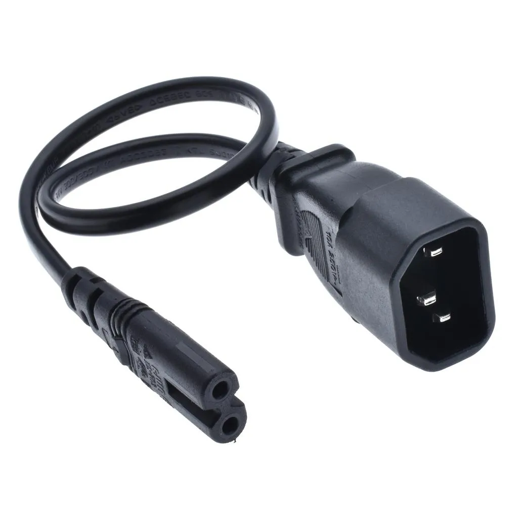 TeKit TeKit IEC C14 to C7 Power Extension Cord 1ft 18AWG 10A 250V Black — product photo