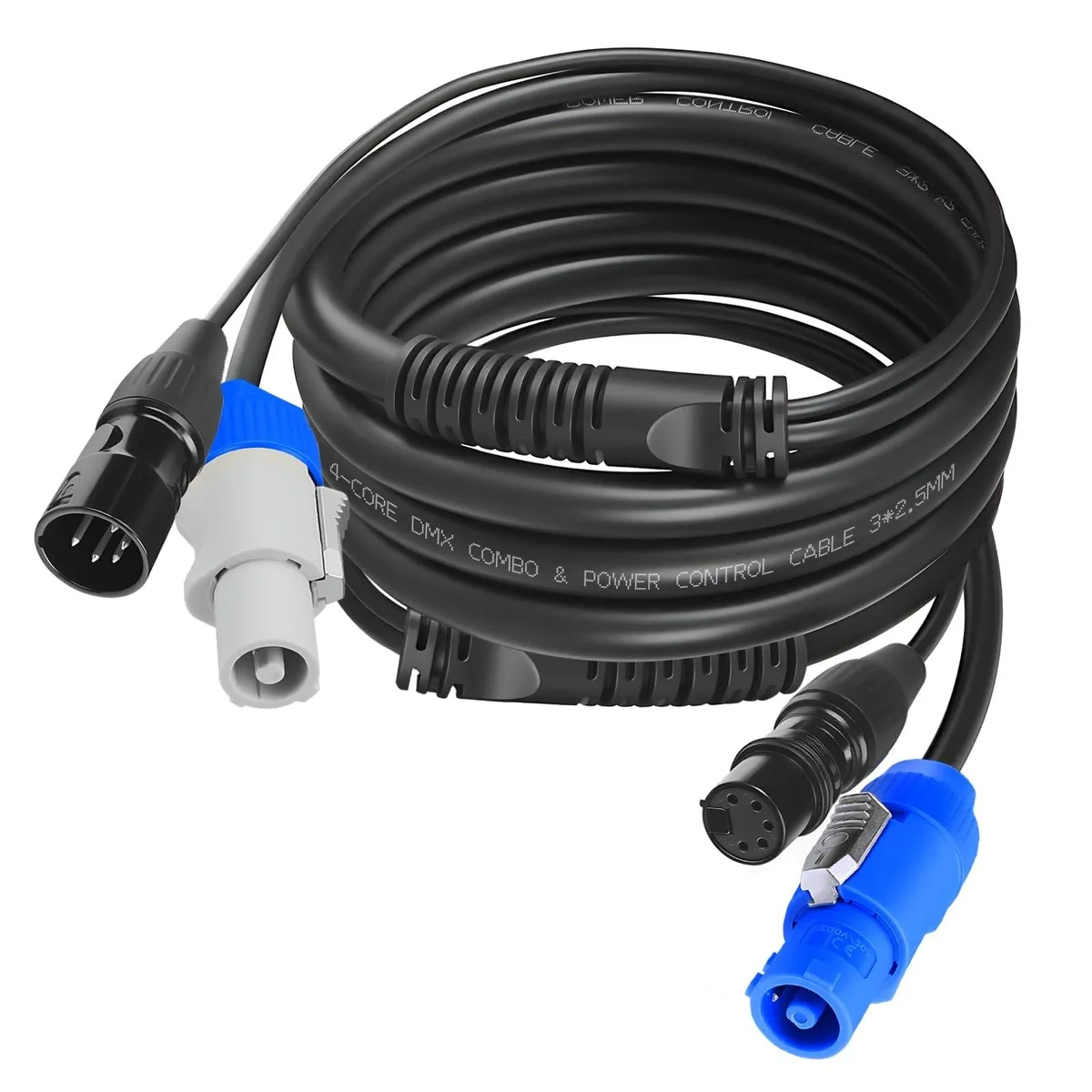 Adafruit Adafruit 5 Pin DMX Power Combo Cable 10 ft 14AWG 15A 120V — product photo