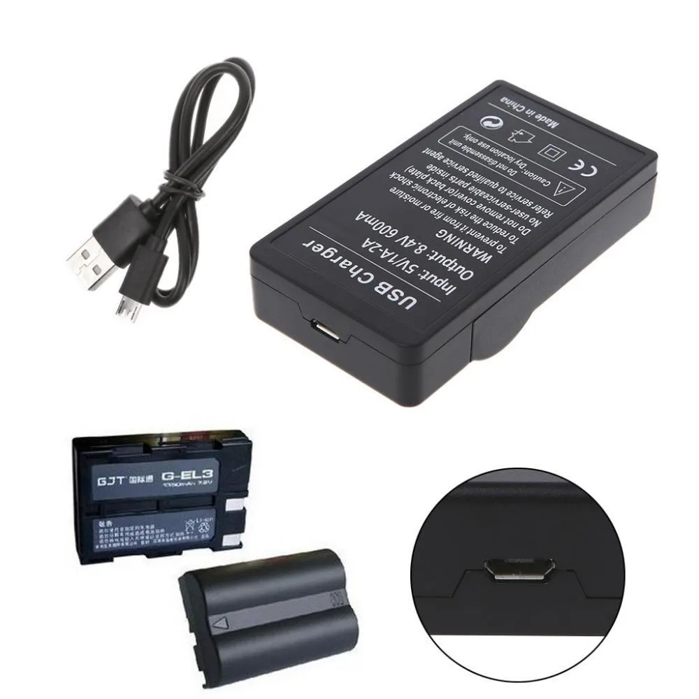 Ruth's sister Ruth's sister USB Charger for Nikon EN-EL3E/EN-EL3 D50/D70/D80/D90/D100/D200/D300/D700 — product photo