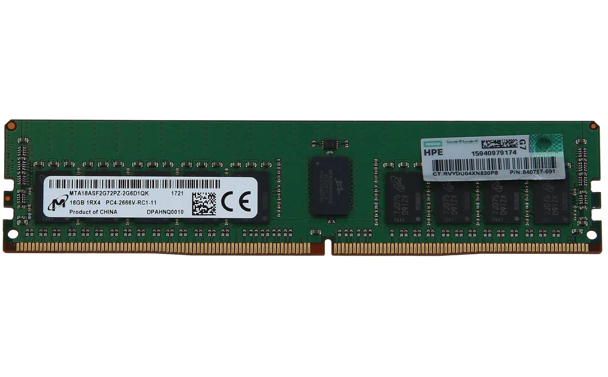 HPE HPE Memory 16GB 1Rx4 memory card — product photo