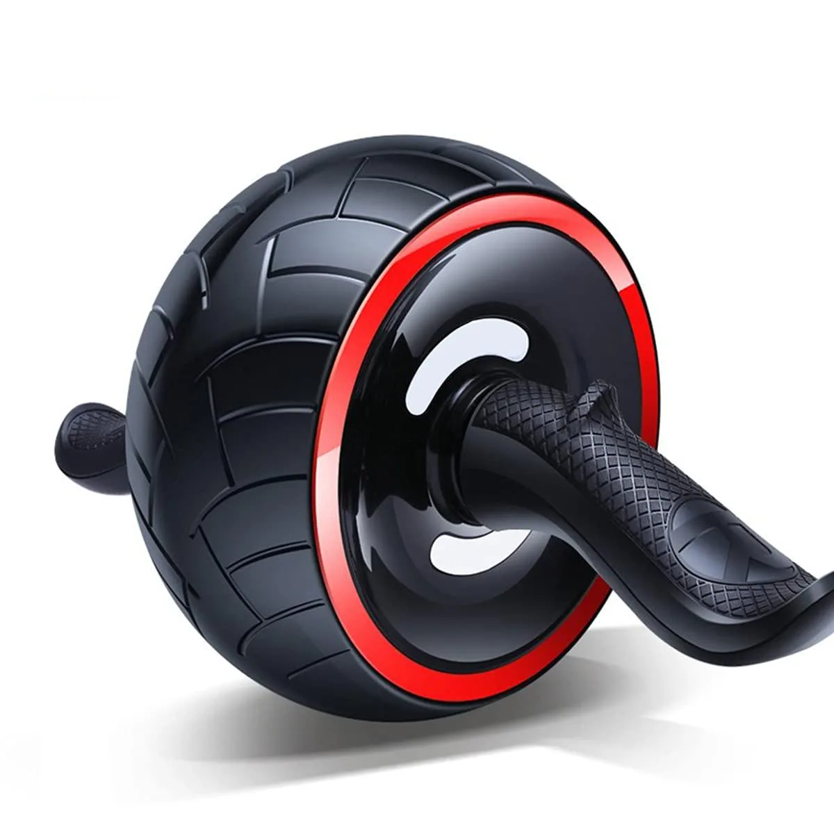 Black 3.5in wide ab roller wheel with ergonomic handles and knee pad