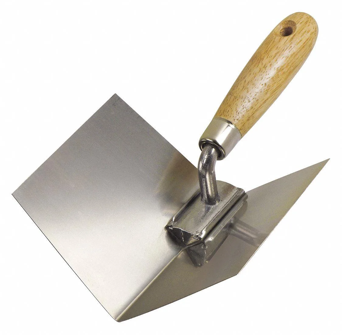 Stainless steel inside corner tool with tapered blade and cylindrical handle