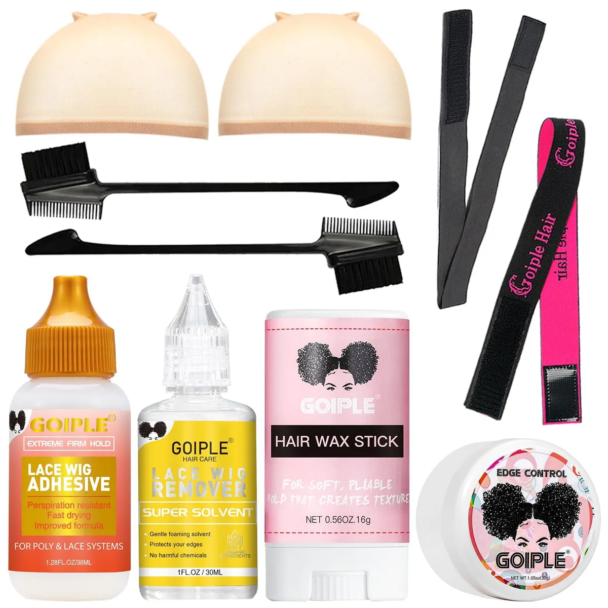  Goiple Lace Wig Glue Kit 6pcs 1.34oz 1oz .56oz 1.05oz — product photo