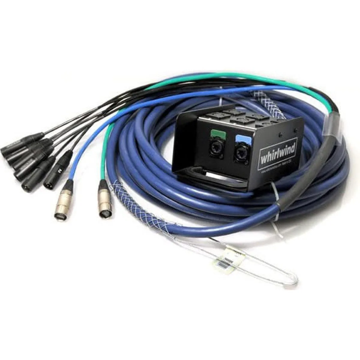 WHIRLWIND SOLUTIONS WHIRLWIND SOLUTIONS 25' Box to Fan Medusa Data Snake Cable, 6 XLR Input, 2 Cat6 Ethercon — product photo