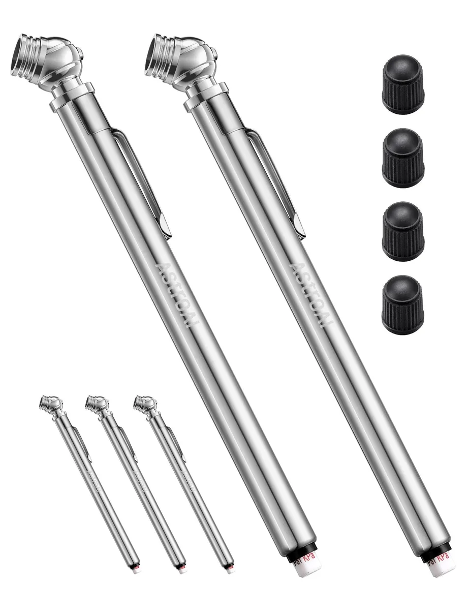 KEHIPI KEHIPI Pencil Tire Pressure Gauge 2 Pack 10-75PSI ±2% Span Stainless Steel Body Metal Nozzle 3 Measurements — product photo