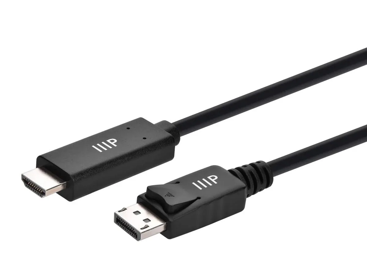 Monoprice Inc. Monoprice Inc. 144345 DisplayPort 1.4 to 8K HDMI cable 10ft 30AWG 8K@60Hz 4K@120Hz 32.4Gbps — product photo