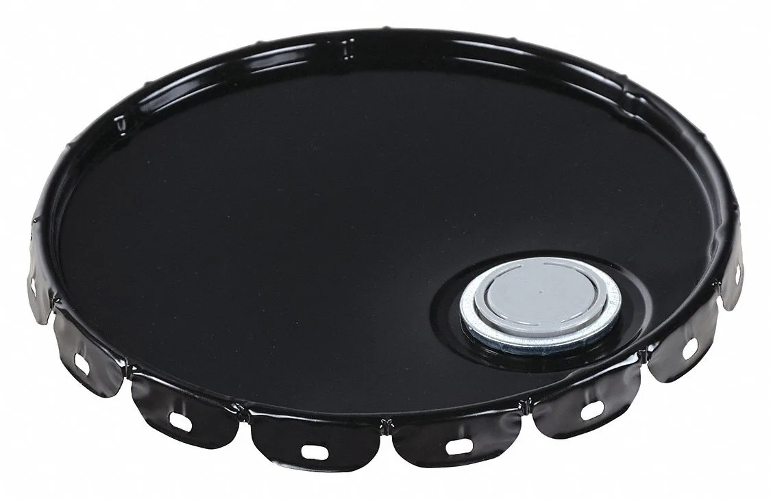Vestil Vestil Steel Pail Lid Black 12 in Gasketed Spout .6 lb — product photo