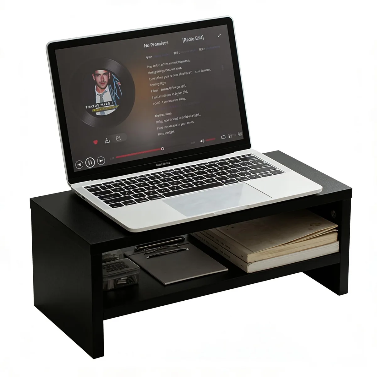 vie poetique 2-Tier Monitor Stand Riser Black 15.7 Inch — product photo