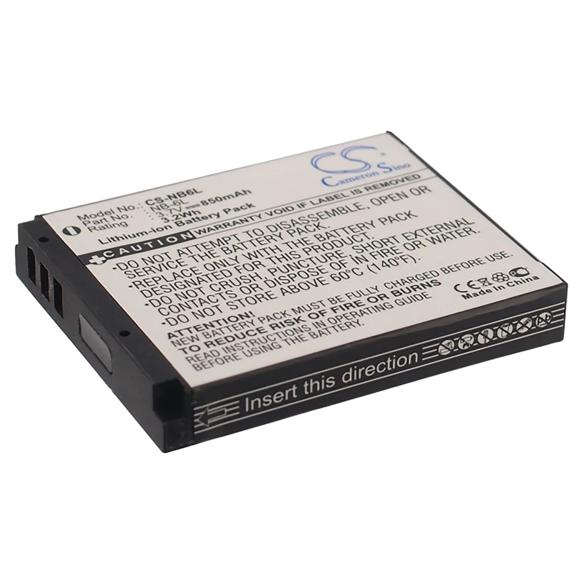Cameron & Co Cameron & Co DS-CS-NB6L camera battery Li-ion 3.7V 850mAh black — product photo