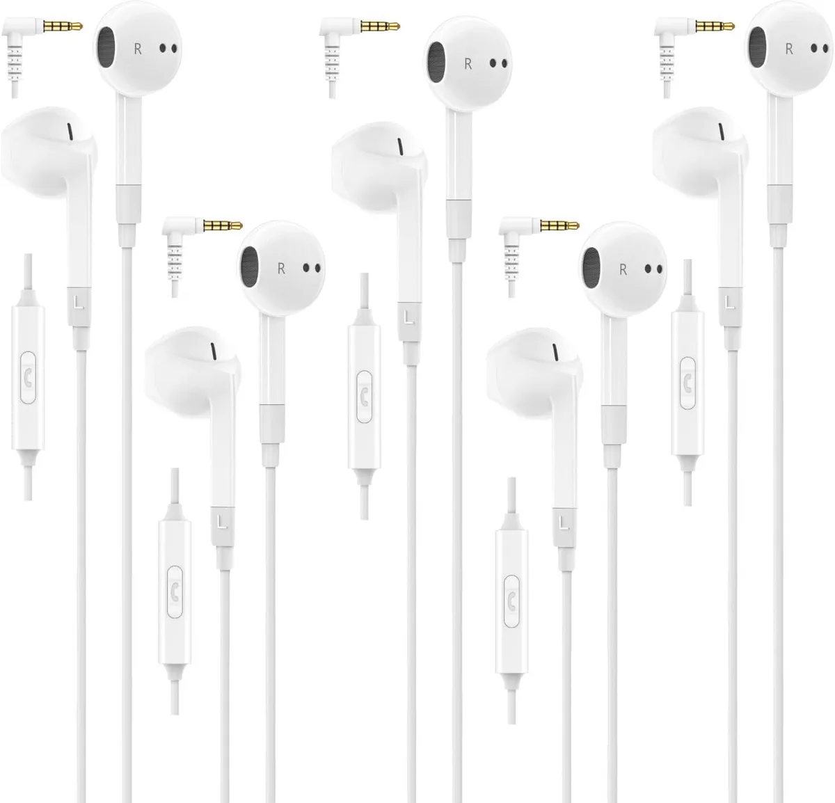 YINGHUA YINGHUA FEROX 5 Pack Wired Earbuds 3.5mm 1.3m — product photo