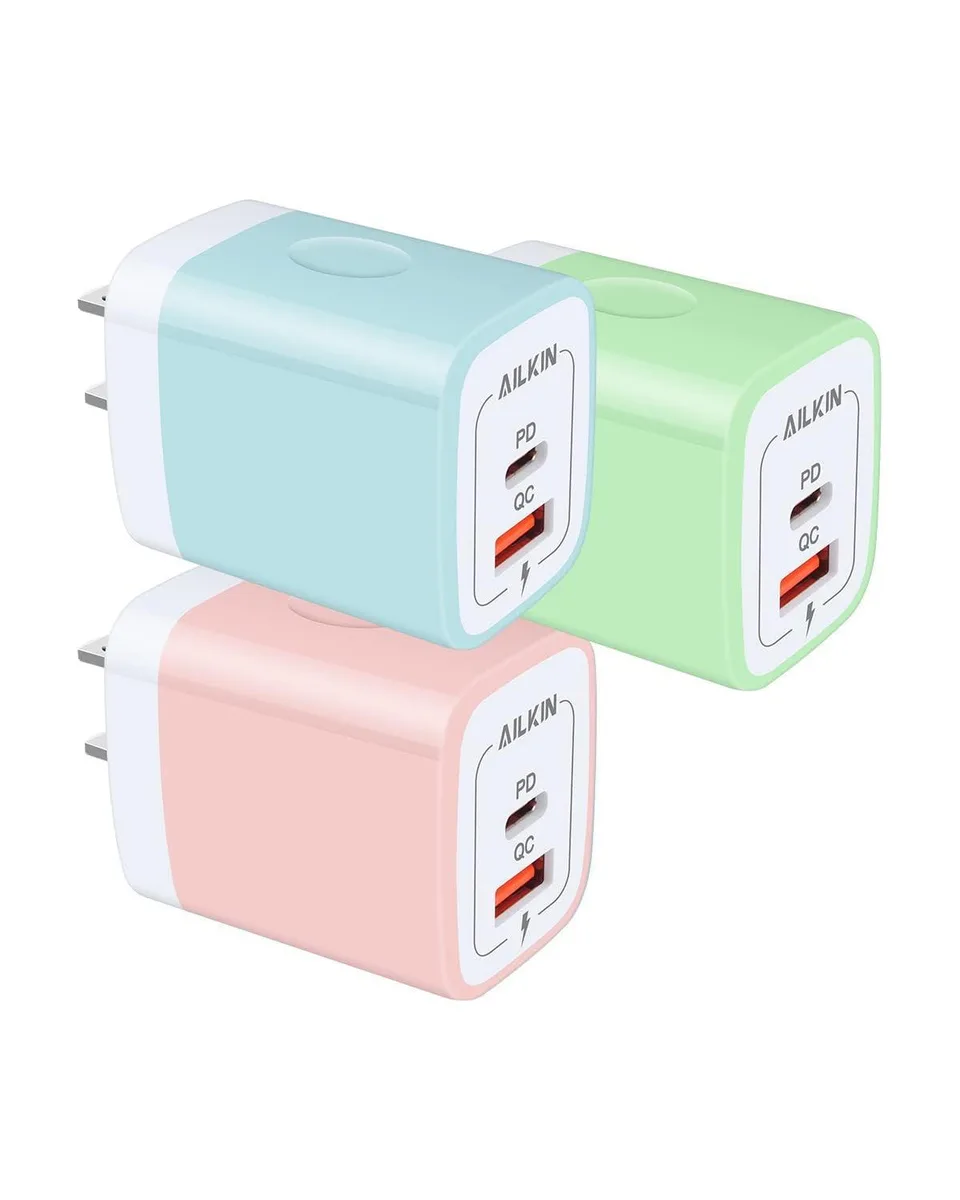 AILKIN BYHA-001 3-pack USB charger multi-coloured — product photo