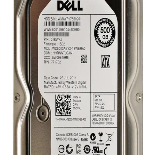 DELL DELL 500GB 7200RPM 3.5INCH SATA internal hard drive — product photo