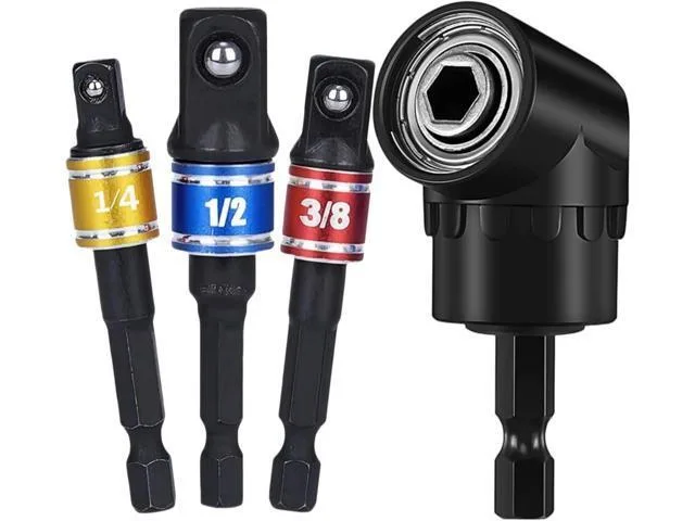 LORDWORLD LORDWORLD 3Pcs 1/4 3/8 1/2" Socket Adapter & 105° Right Angle Driver Set — product photo