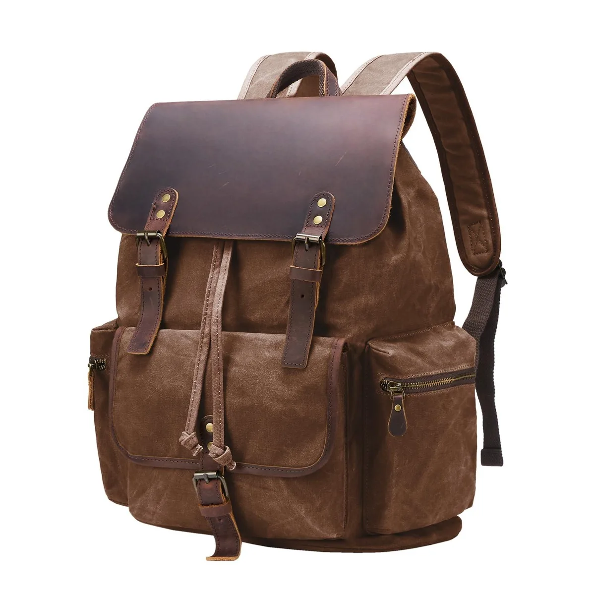 V2 Technologies V2 Technologies Vintage Waxed Canvas Backpack 18x14x6in 17in Laptop 2 in 1 accessory — product photo