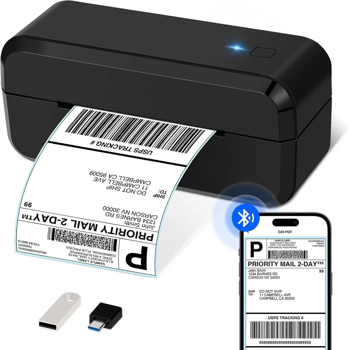 GREENCYCLE GREENCYCLE Bluetooth Thermal Label Printer 4x6 203 DPI 150mm/s — product photo
