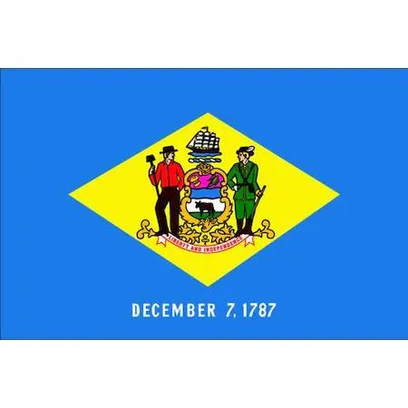 Delaware state flag, 3 by 5 feet, nylon with canvas header and grommets