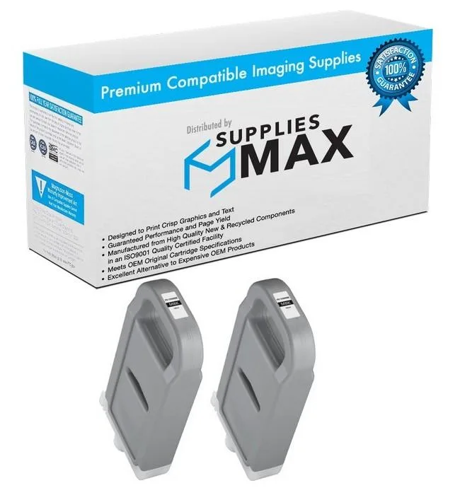 SuppliesMax SuppliesMax Matte Black Pigment High Yield Wide Format Inkjet 2/PK-700ML (0774C001_2PK) — product photo