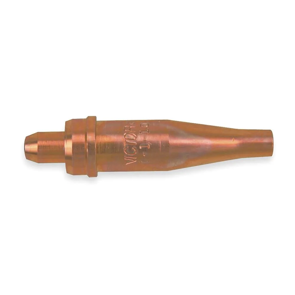 Small brass cutting tip with threaded base and single orifice