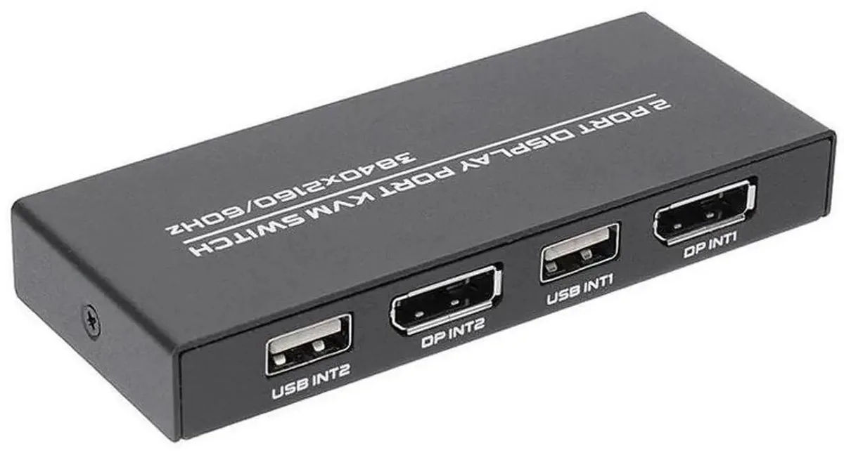 SMUGDESK SMUGDESK 2 Port DisplayPort KVM Switch 4K@60Hz with Wired Remote — product photo