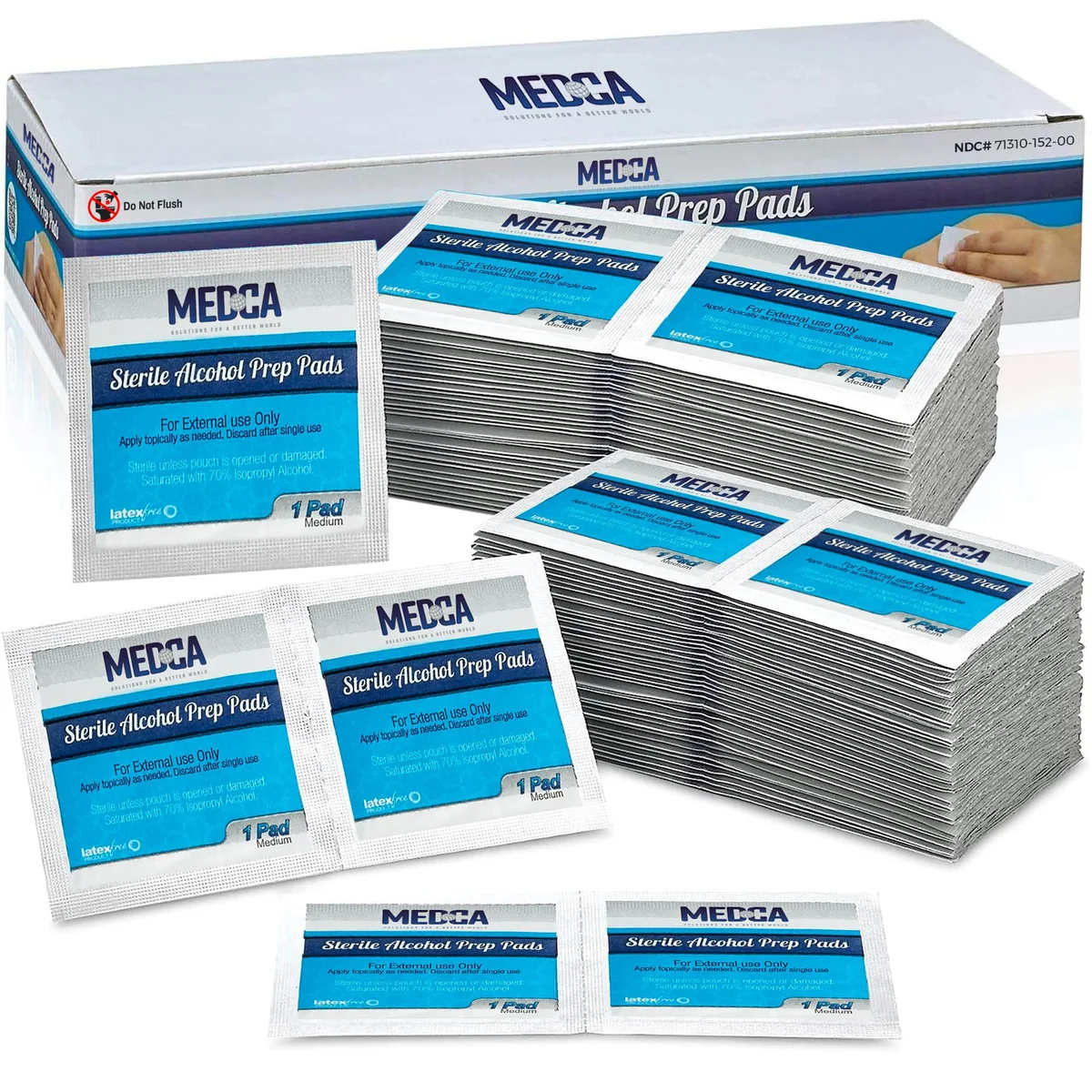 MEDca MEDca Alcohol Prep Pads 1000 Count 70% Isopropyl First Aid — product photo