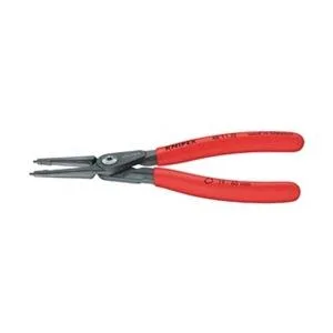 Knipex straight-tip internal circlip pliers, grey finish, plastic grips