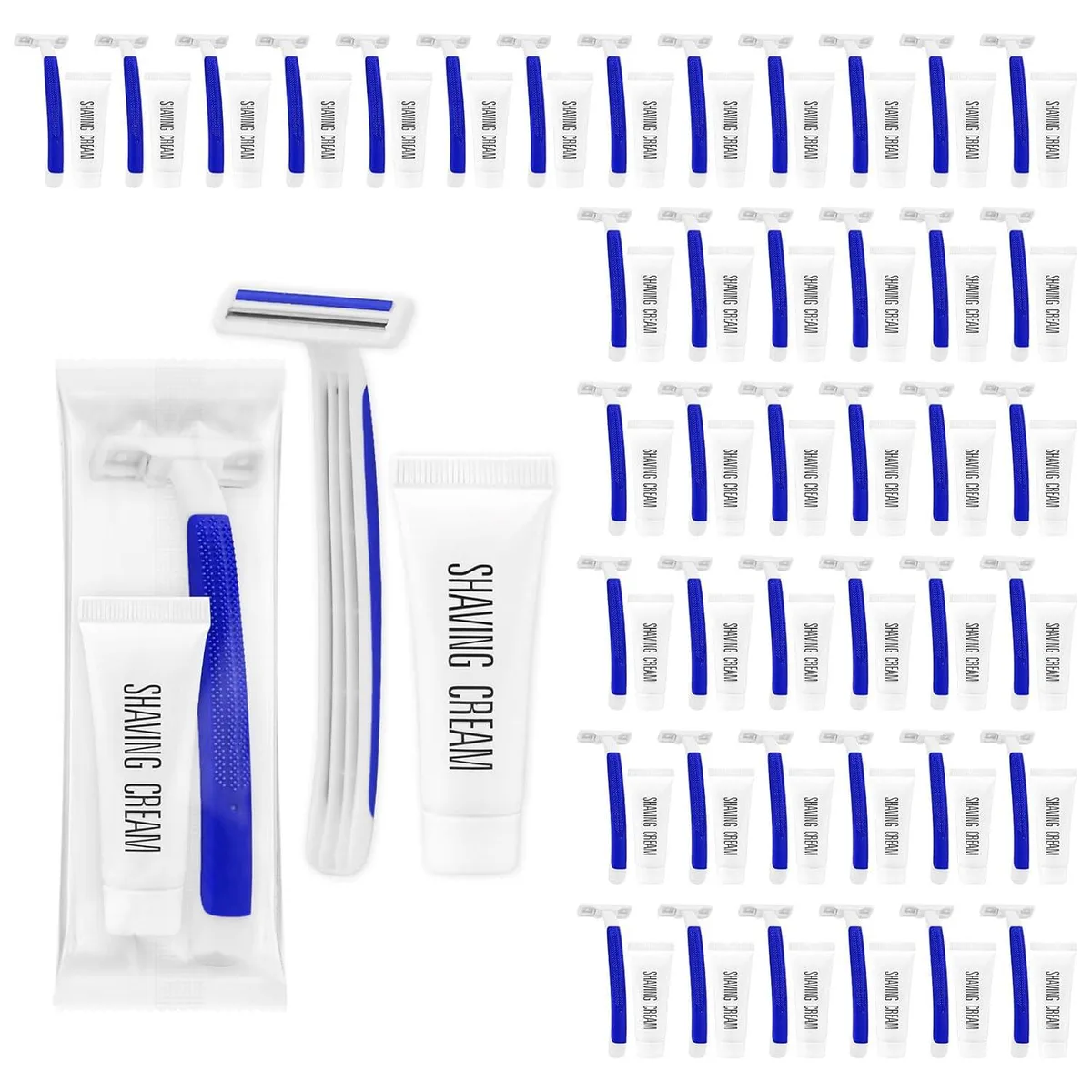 TAURKENAM TAURKENAM Disposable Twin Blade Razors with Shaving Cream 100PCS — product photo