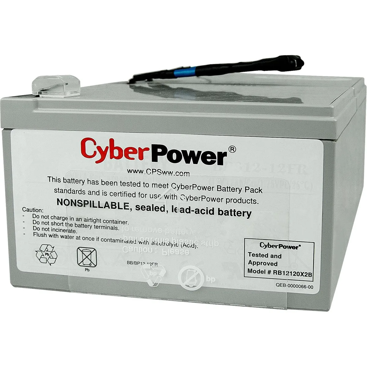 CyberPower CyberPower RB12120X2B ups replacement battery 12 V 12000 mAh for PR1000LCD — product photo