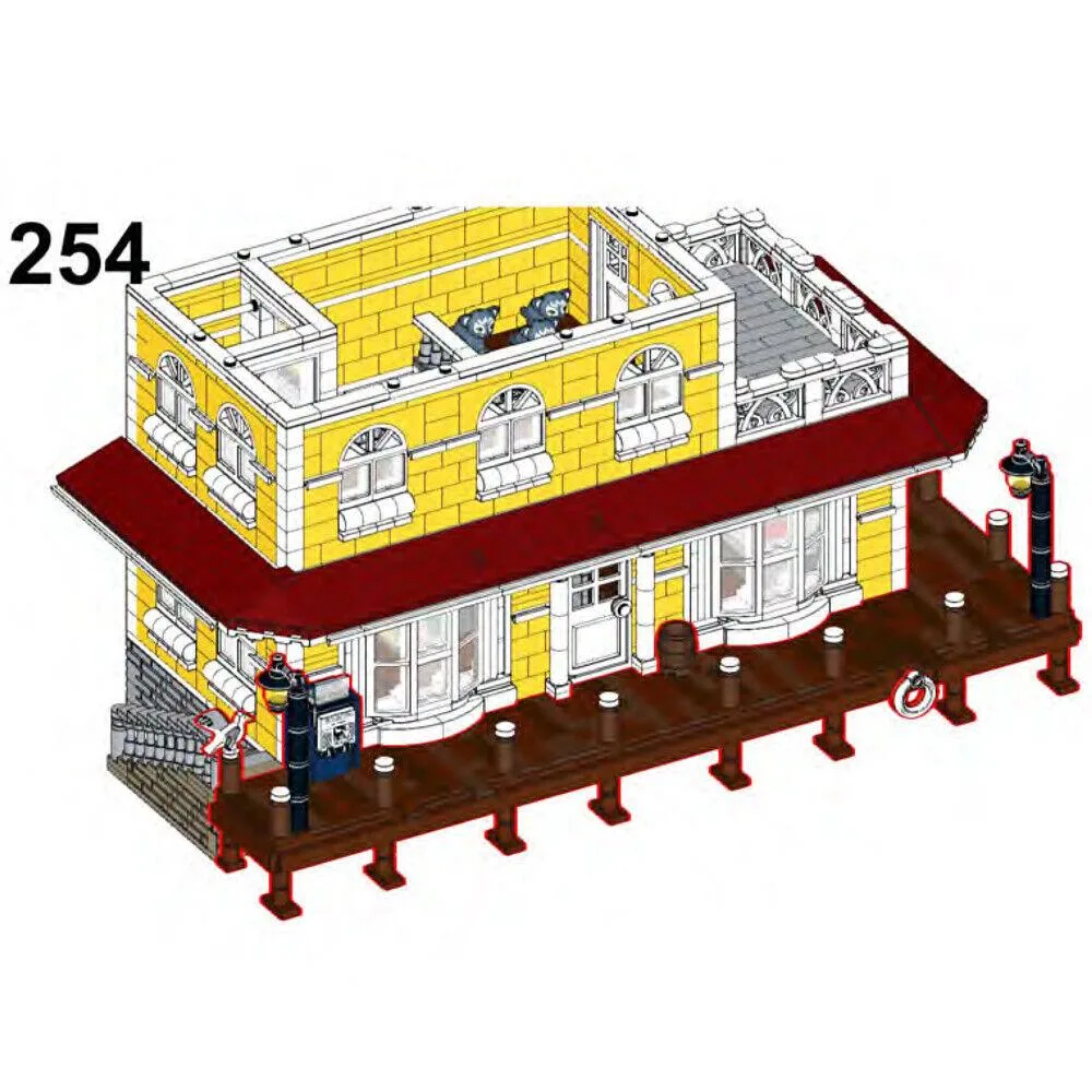 Colourful modular building store set with 2776 plastic bricks and detailed interior