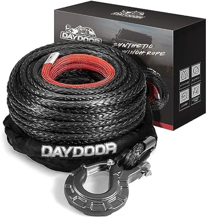 TAURKENAM TAURKENAM 3/8'' x 92ft Synthetic Winch Rope 25,500 Lbs power adapter — product photo