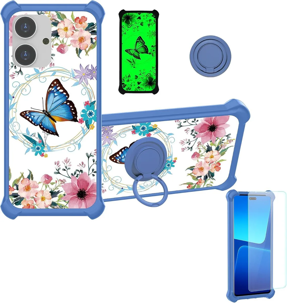 Transcend Transcend Case for Nuu Mobile N20 with Tempered Glass Screen Protector Ring Support Luminous Effect — product photo