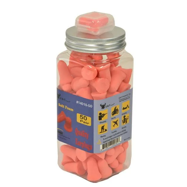 G &amp; F Products G &amp; F Products 14040 Earplugs 34dB 50 Pairs Personal Protective Equipment — product photo