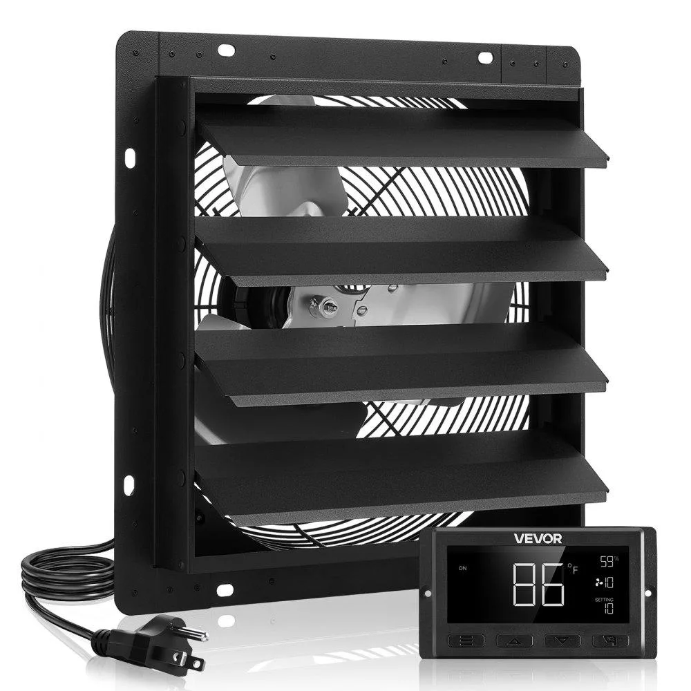 VEVOR VEVOR HA-350ME 14 inch Shutter Exhaust Fan 2000 CFM Black — product photo