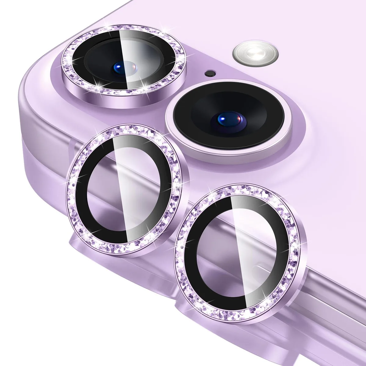 Lavender metal ring with clear glass lens cover for iPhone 17 6.3 inch