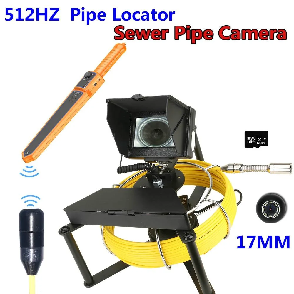 visiPower visiPower Swer Drain Pipe Inspection Locator Camera 4.3" 512Hz 20m/65ft IP68 8 LED 16GB TF — product photo