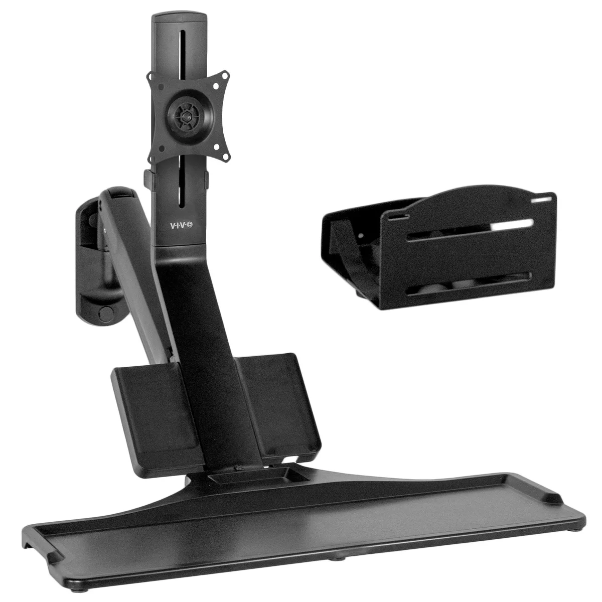 VIVO VIVO Single Monitor & Keyboard Sit-Stand Wall Mount with CPU Holder — product photo