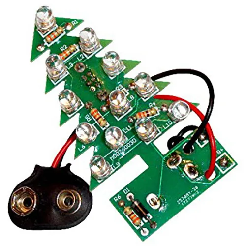 Electronix Express Electronix Express Flashing Christmas Tree Soldering Kit 12 LEDs Green — product photo