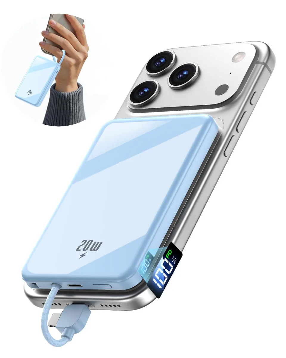  golioklsy N3 10000mAh 20W PD Magnetic Power Bank Blue — product photo