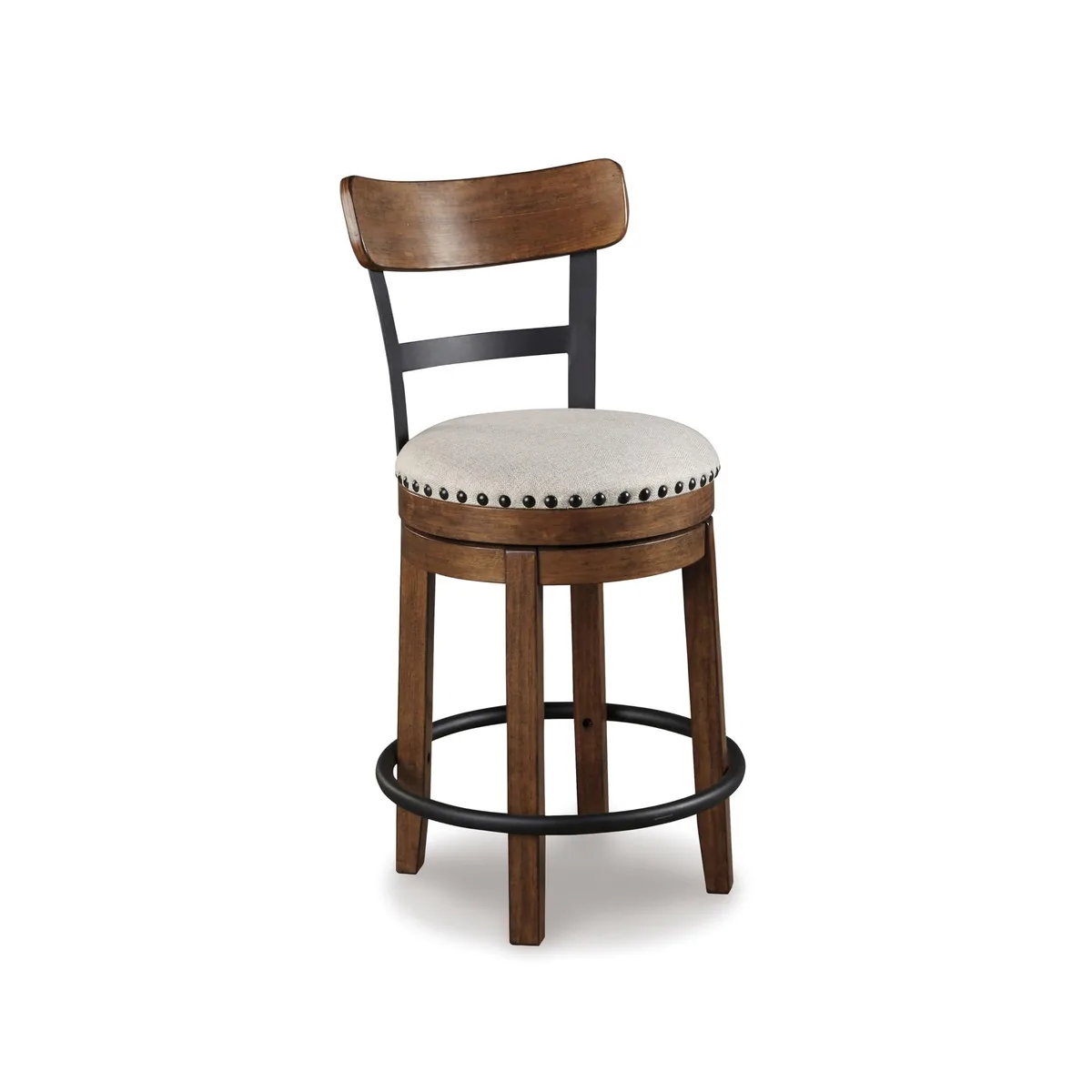  Signature Design by Ashley Valebeck Swivel Barstool, 19.5 in, 37 in, Linen, 250 lb — product photo