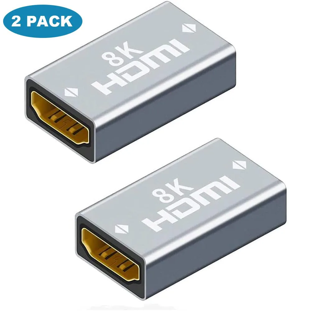 SMA SMA HDMI Female to Female Coupler 2 Pack 8K 60Hz Gold-Plated audio video converter — product photo
