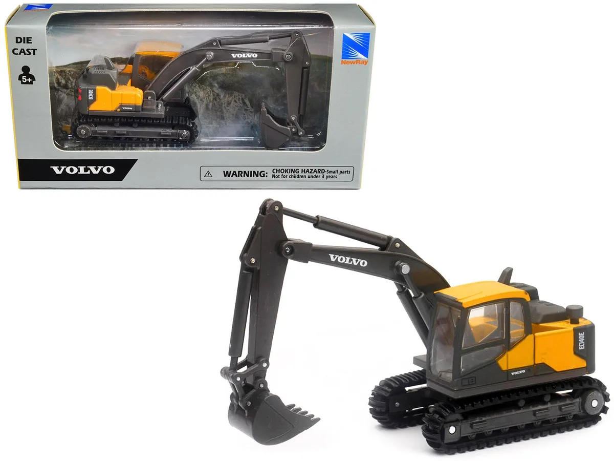New Ray Toys New Ray Toys Volvo EC140E Track-Type Excavator Yellow Diecast Model hobby collectible — product photo