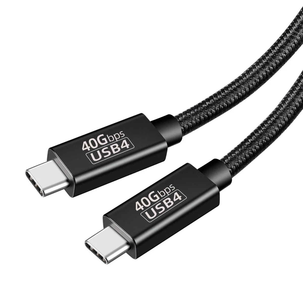 Black USB-C to USB-C cable, 3.3ft, soft finish