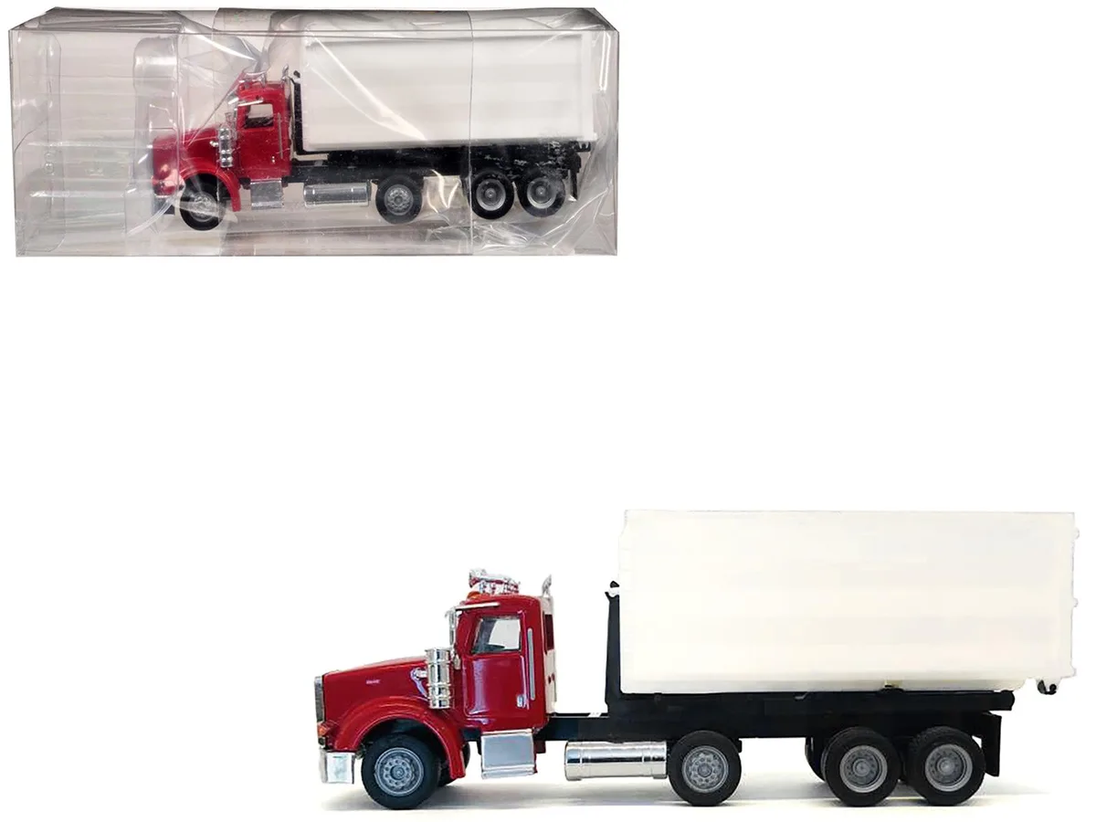 Promotex Promotex Peterbilt 367 Roll-Off Dump Truck Red White Box 1/87 HO 4.5 inch — product photo