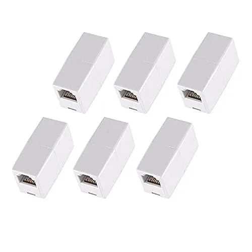 BUCIER BUCIER 6 Pack RJ45 Coupler Cat6/Cat5e Ethernet Adapter Female to Female White — product photo