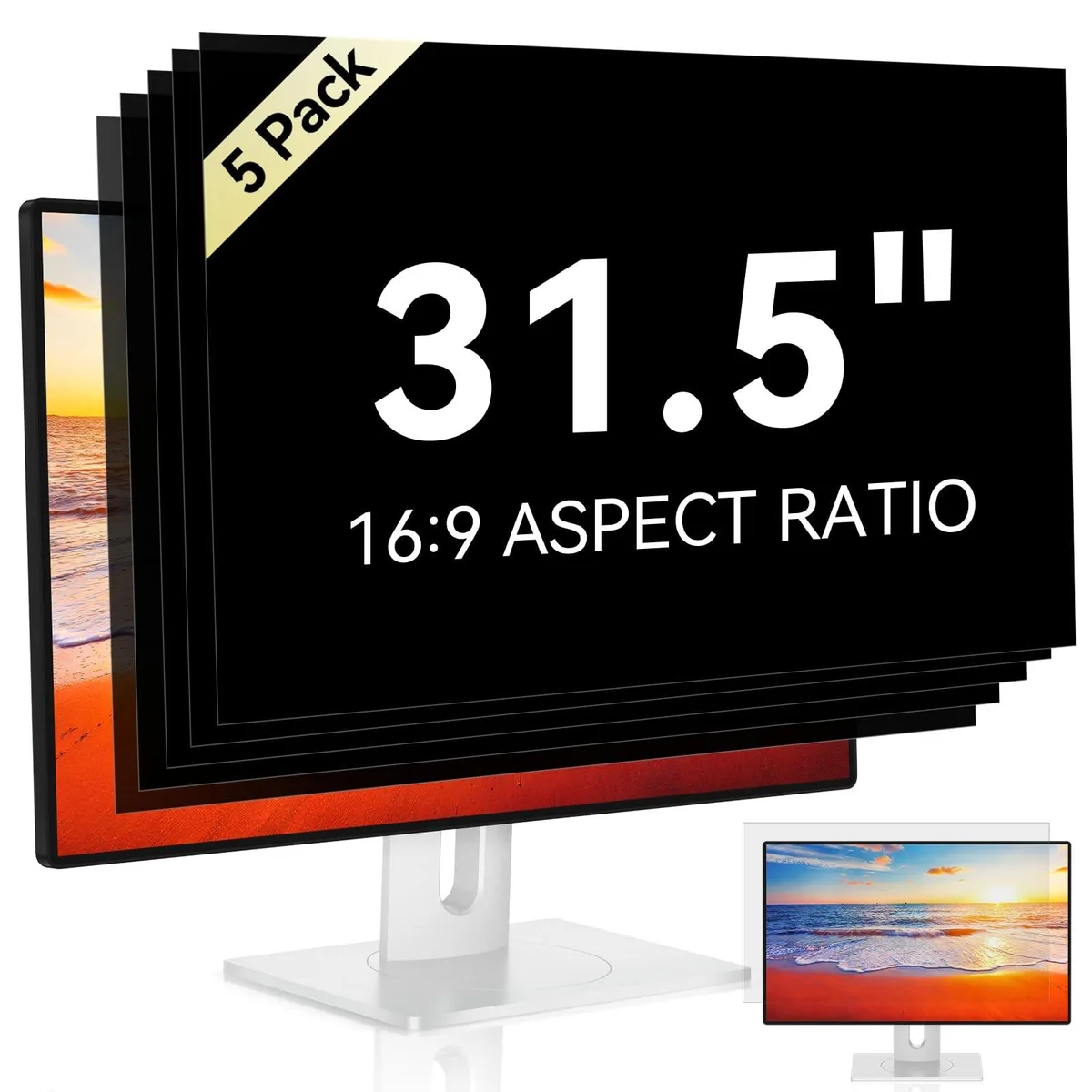 Five matte-gloss privacy filters for 31.5-inch widescreen monitors