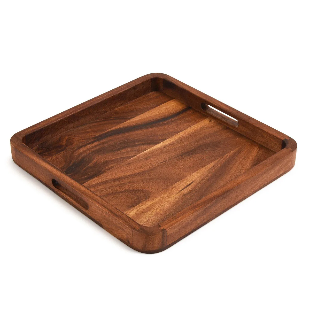 Kalmar Home Kalmar Home 15" Square Serving Tray Solid Bottom Brown — product photo