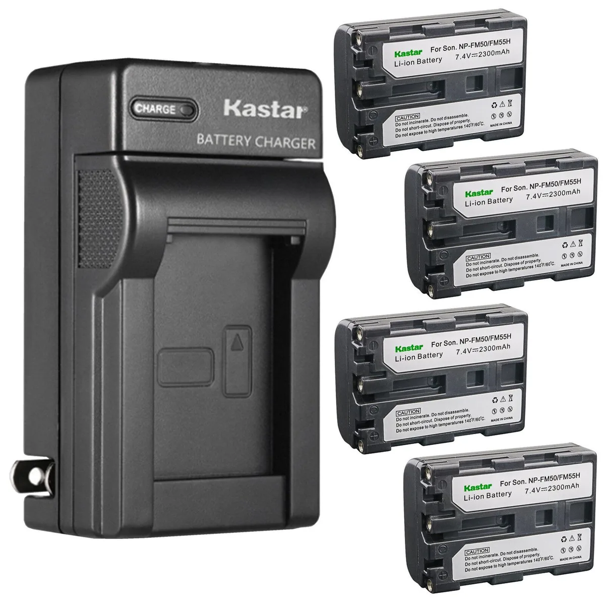 Kastar Kastar NP-FM50 4-pack battery and AC wall charger — product photo